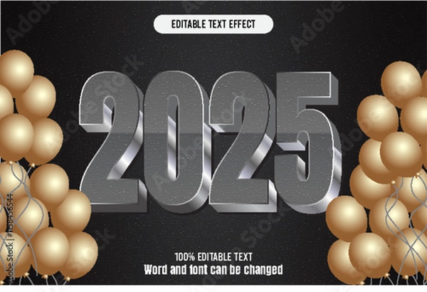 Obraz 2025 editable text effect 3d emboss mode rent