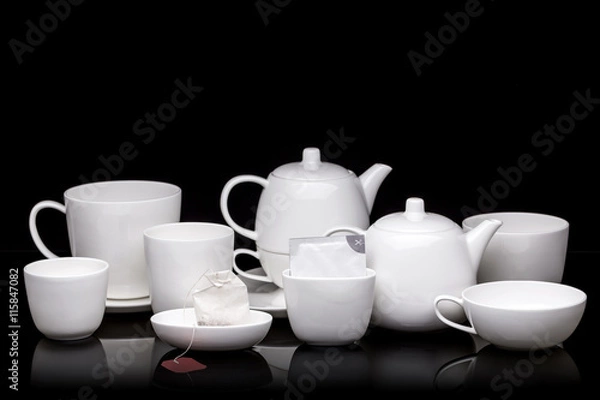 Fototapeta White tea service
