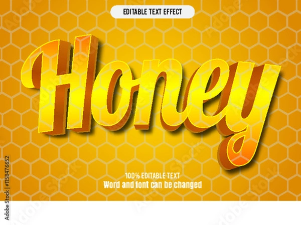 Obraz Honey editable text effect 3d emboss cartoon