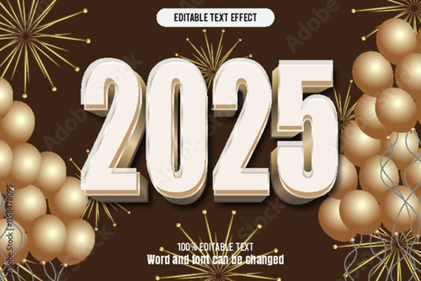 Obraz 2025 editable text effect 3d emboss mode rent