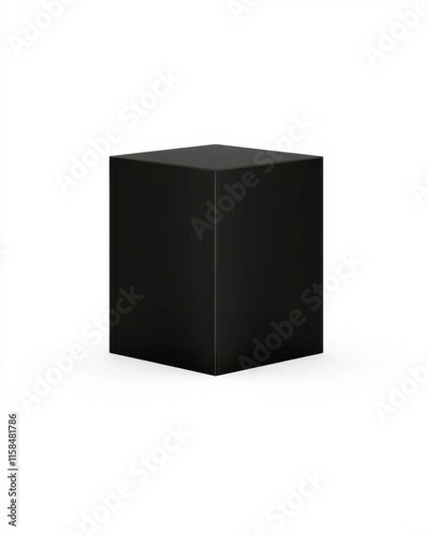 Fototapeta Simple Black Cube Displaying Modern Minimalist Design Style