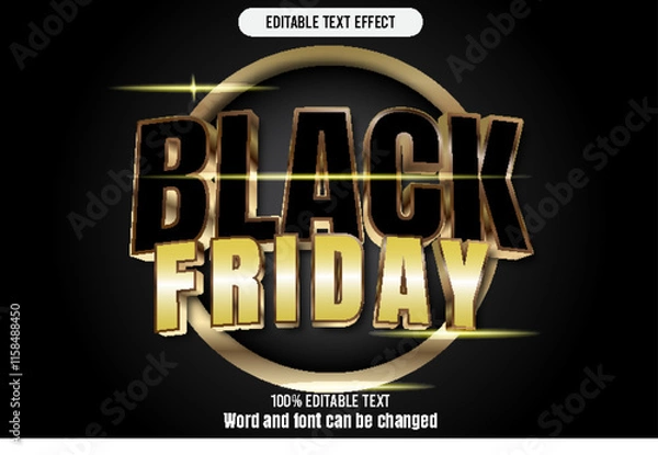Obraz Black friday editable text effect 3d emboss mode rent