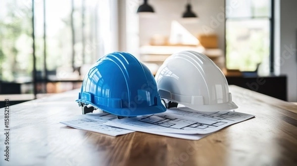 Obraz The Helmets on Blueprints