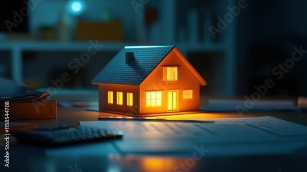Obraz The Cozy Illuminated Model House