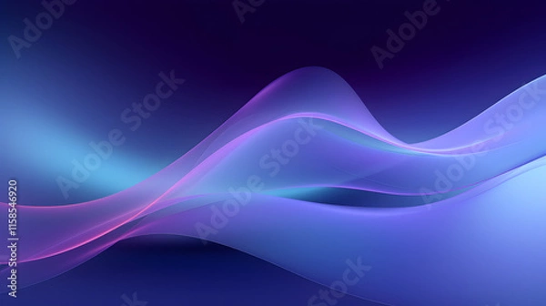 Fototapeta Digital purple blue wavy gradient curve abstract graphic poster background