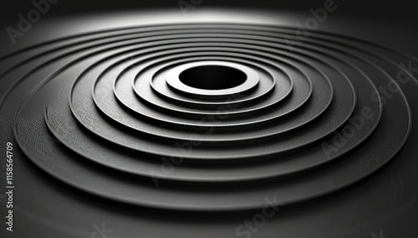 Fototapeta Abstract black background with circle lines pattern.