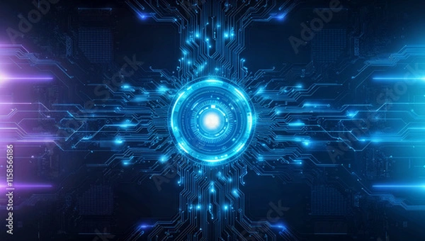 Fototapeta テクノロジーの進化を象徴する人工知能と未来のデザイン背景.生成AI