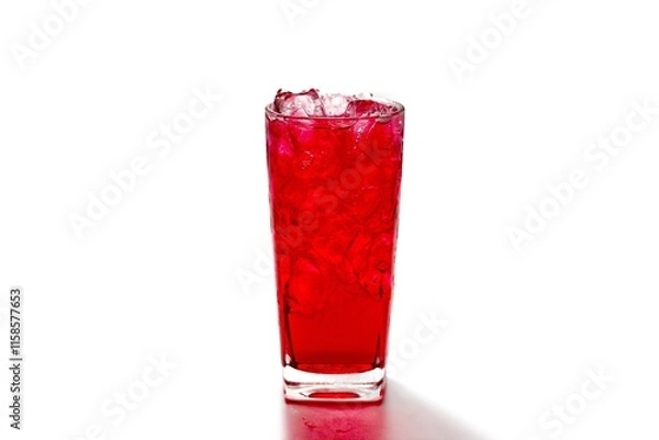 Obraz Ready for drink with menu Sweet Red Ice water soda in concept isolated photo.