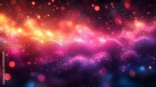 Fototapeta Vibrant Glowing Background with Shimmering Particles and Light