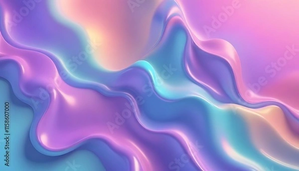 Obraz A colorful wave with blue, pink, and purple colors