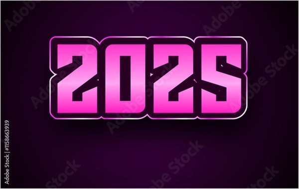 Obraz 2025 Happy New Year Purple Design Elegant Glitter Abstract Vector Illustration