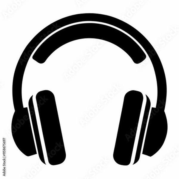 Obraz headphones icon on white background