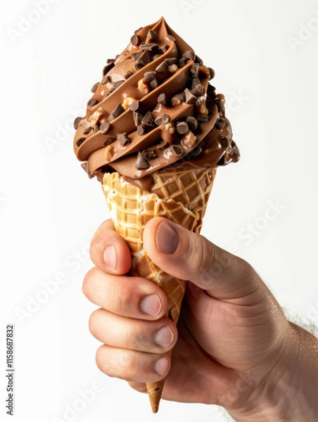Fototapeta Chocolate Swirl Ice Cream Cone