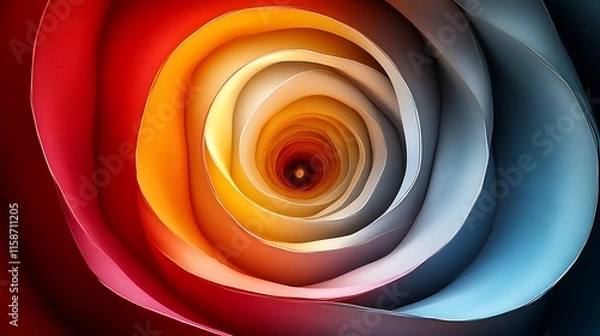 Obraz Abstract colorful swirling spiral tunnel.