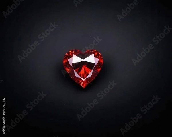 Obraz red heart with diamonds