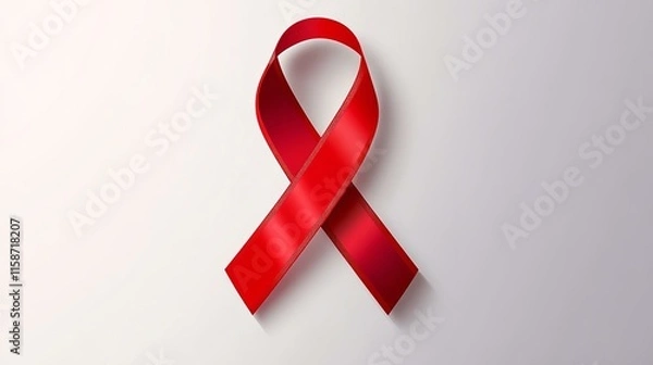 Fototapeta Red ribbon in vector style curve badge label isolated on white background