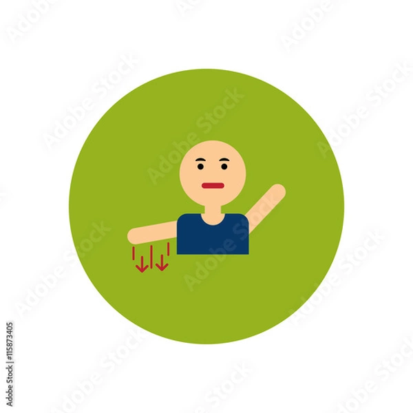 Fototapeta stylish icon in color circle numb hand