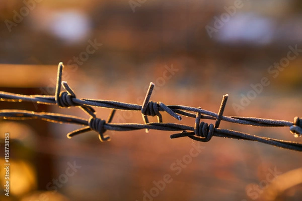 Obraz barbed wire in winter
