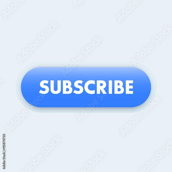 Fototapeta subscribe button for web, blue