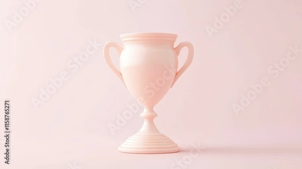 Fototapeta 3d minimalist gaming trophy icon pastel tones interior design concept modern style soft lighting elegant aesthetic