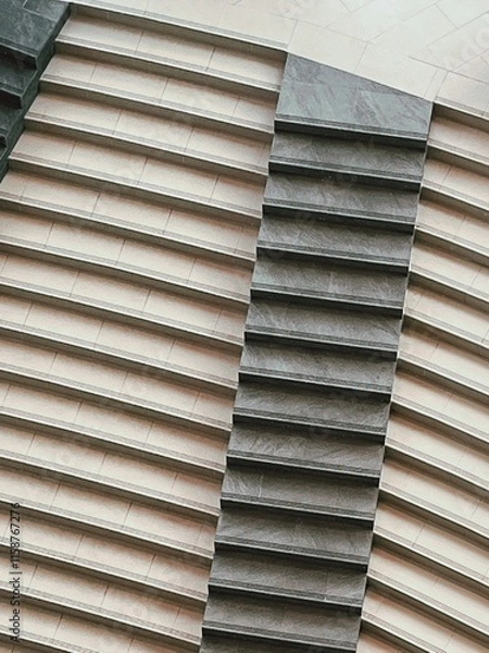 Fototapeta Futuristic Escalator with Skylight and Geometric Design