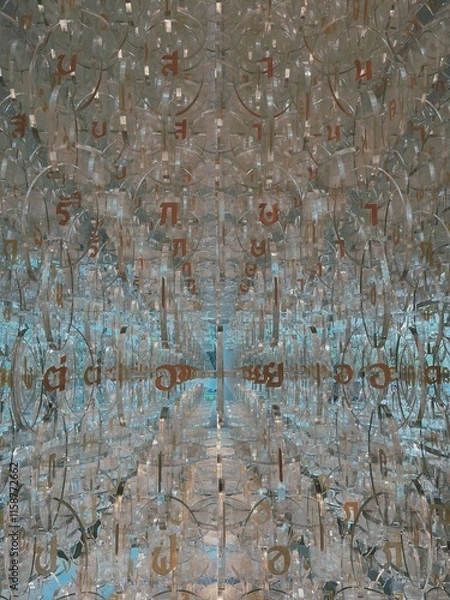 Fototapeta Abstract Glass Alphabet Installation