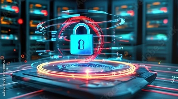 Fototapeta Advanced Cybersecurity Interface  .