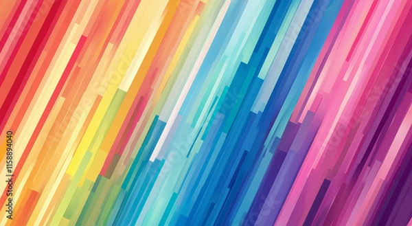 Fototapeta Vibrant Colorful Abstract Diagonal Lines