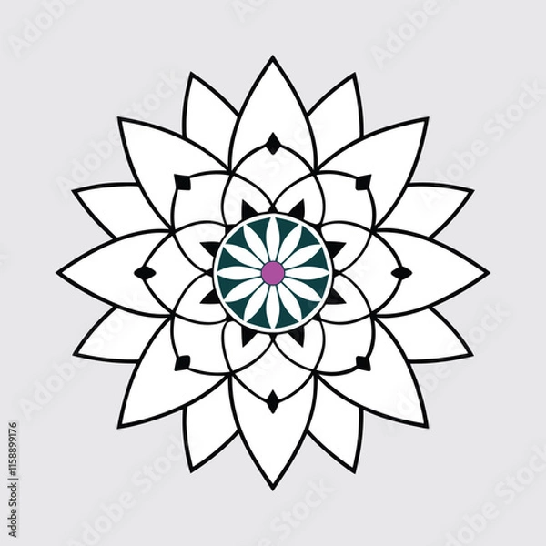 Fototapeta Circular pattern intricate floral design icon vector illustration.