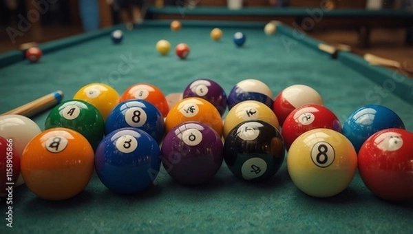 Obraz billiard table with balls