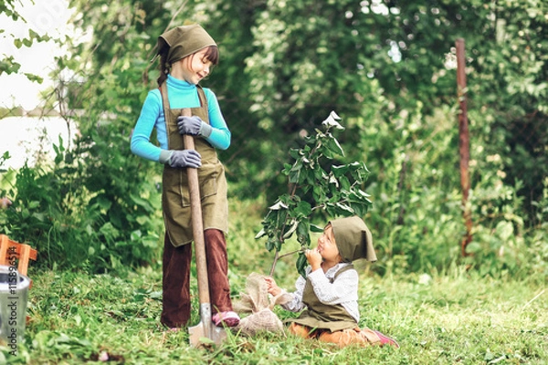 Obraz Children in garden.