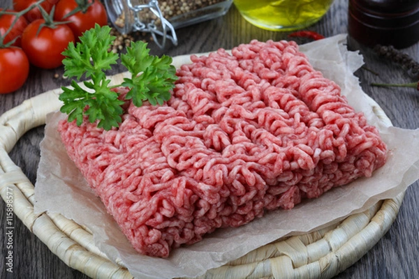 Fototapeta Minced beef meat