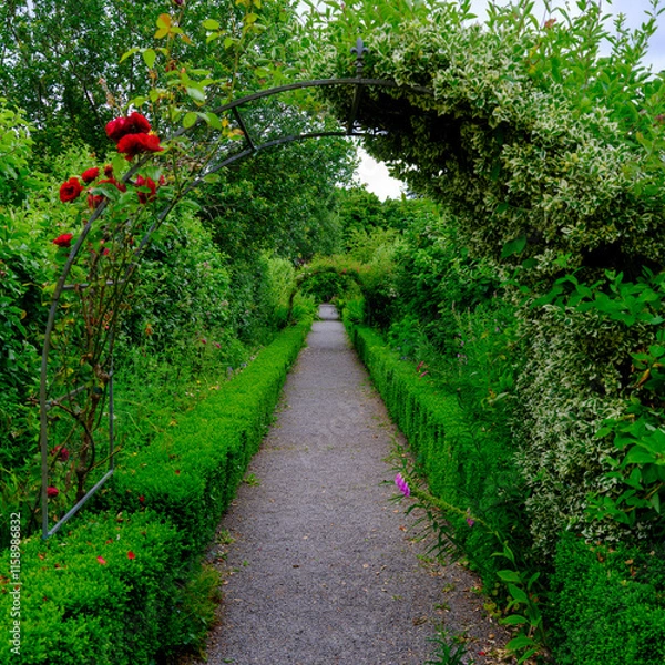 Obraz Ornate garden at Portumna Castle, Co Galway, Ireland