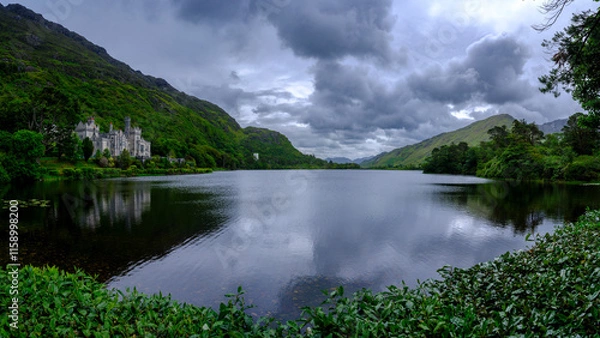 Obraz View of Kylemore Abbey, Connomara, Co Galway, Ireland