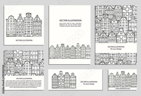 Obraz Hand drawn houses set