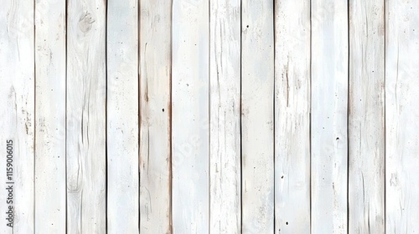 Fototapeta   A close-up photo of a white wooden wall with a black and white cat perched on its edge