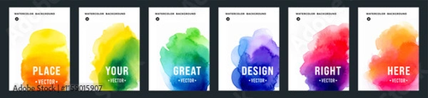 Obraz Brochure template layout, flyer cover design with watercolor background