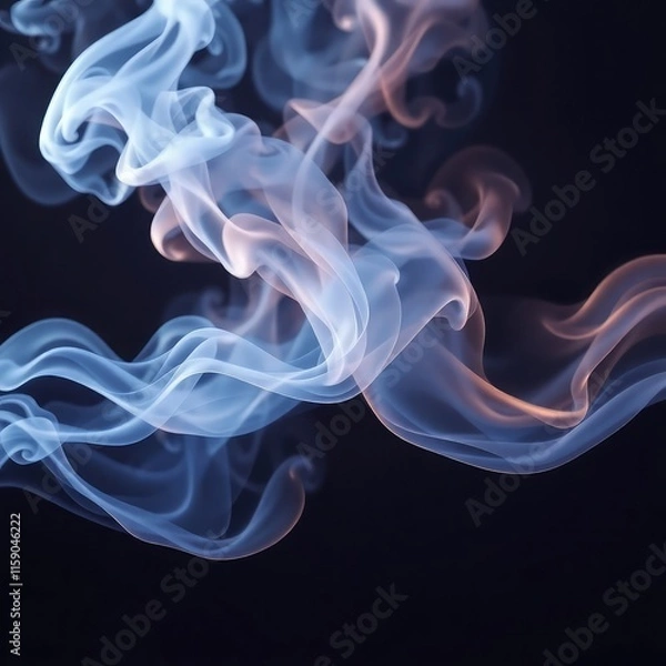 Fototapeta  smoke on transparent background, smoke, abstract smoke background, smoke on black