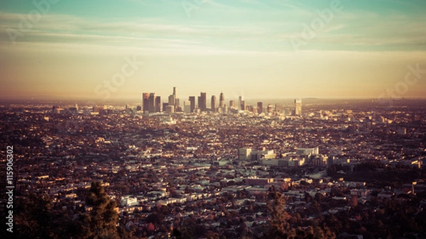 Obraz Los Angeles skyline at the sunset