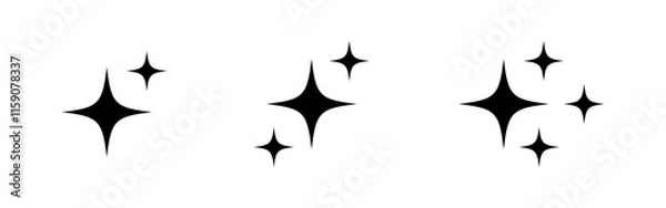 Obraz Vector illustration of stars set isolated on transparent background