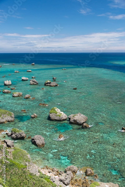 Fototapeta 沖縄県　宮古島　東平安名岬灯台からの眺め