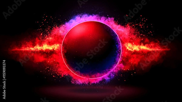 Fototapeta Red Sphere Abstract Background Illustration