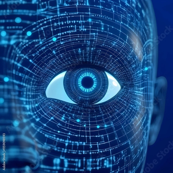 Fototapeta Digital Eye 3D Illustration