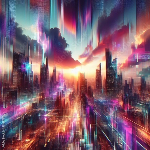 Fototapeta 246 Glitch Art Incorporates digital distortions and glitches for