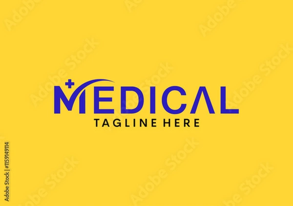 Obraz clean and professional wordmark medical logo template, ready for use with bold, modern typography