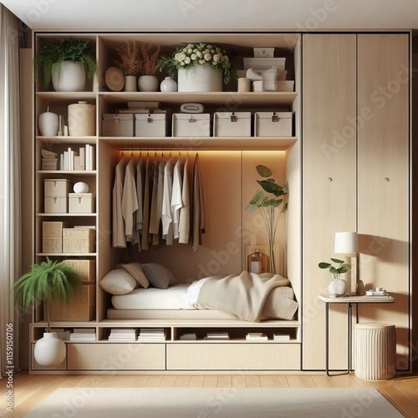 Fototapeta 9 Hidden Storage Neutral base with hidden storage solutions and