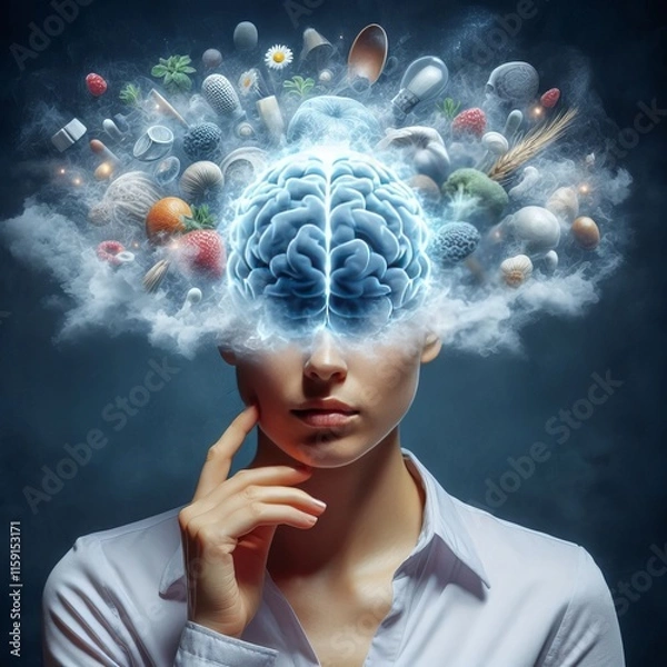 Fototapeta 9 Solidifying Mist A misty cloud emanating from the brain gradua