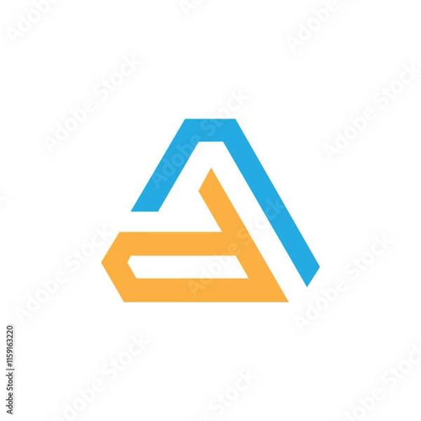 Fototapeta AD logo design, Ad icon design, Ad symbol. Modern Letter AD initial logo design vector. Initial letter AD logo vector design templates. Initial Letter AD Design.  Ad Creative and Modern logo, DA logo.