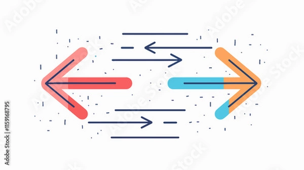 Fototapeta Arrow Icons for Left and Right Navigation in Back and Forth Movement