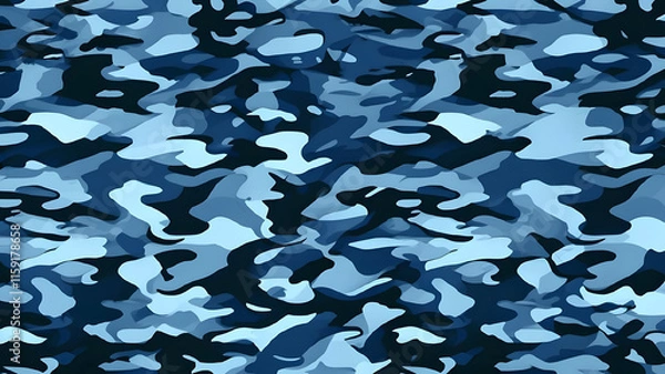 Fototapeta camouflage vector, blue dark background, army print, stylish fashion design